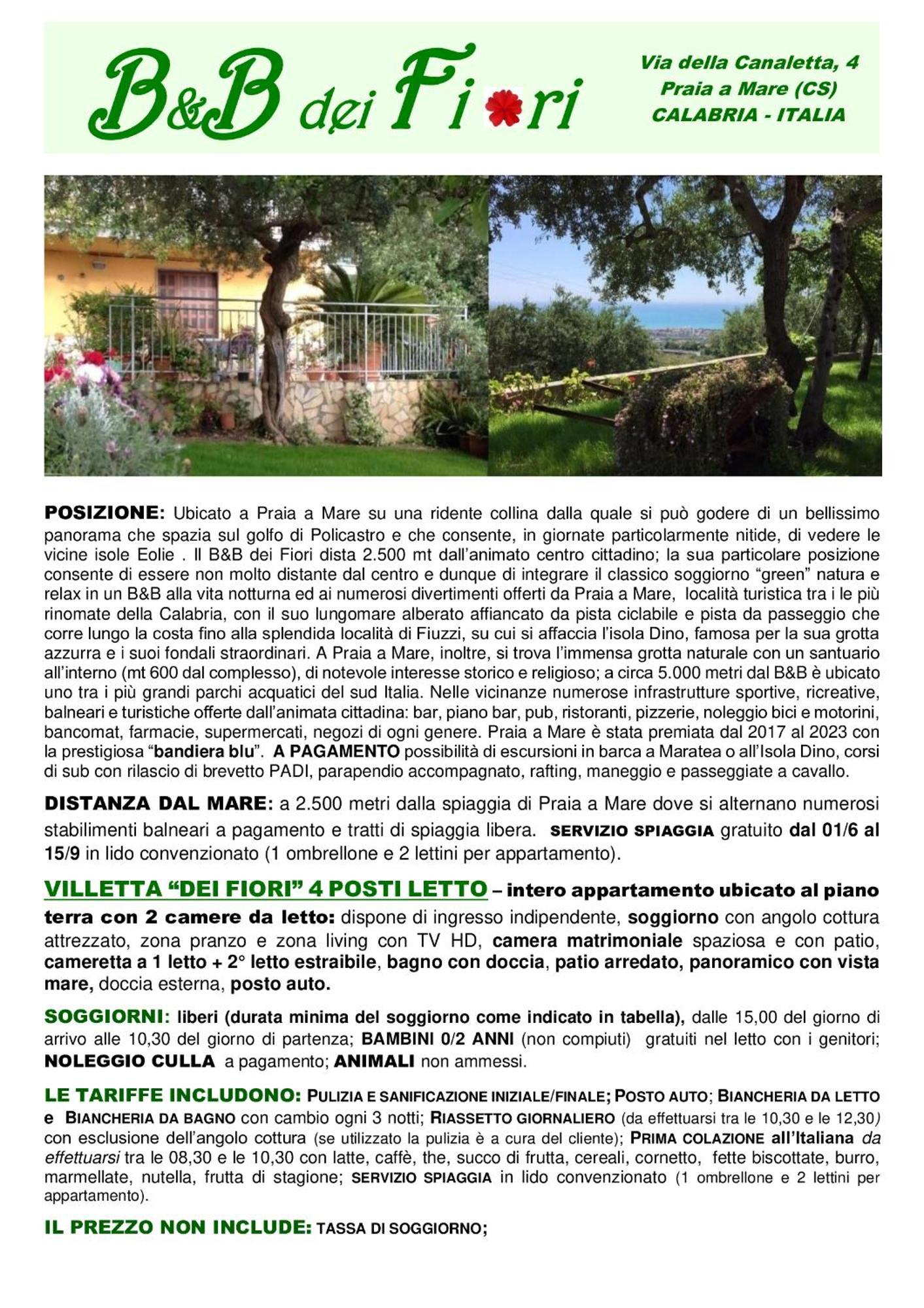 B&B Dei Fiori Praia a Mare Exterior photo